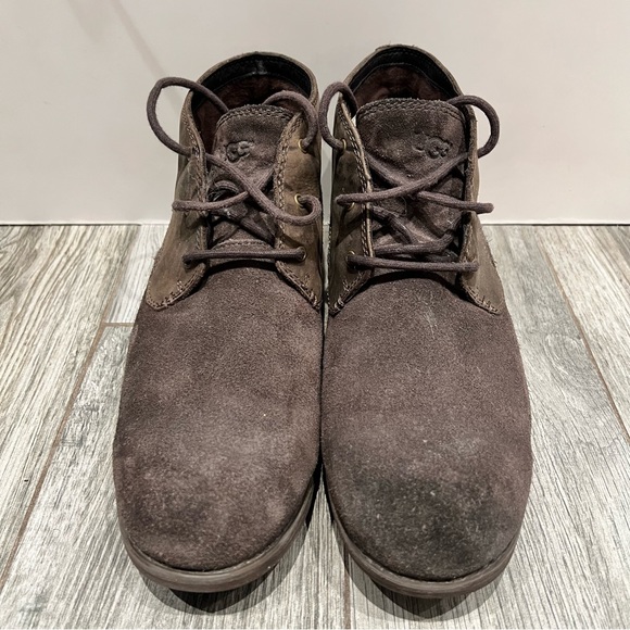 Ugg Mens Suede/Leather Brown Boots, Size 10.5 - Picture 2 of 9